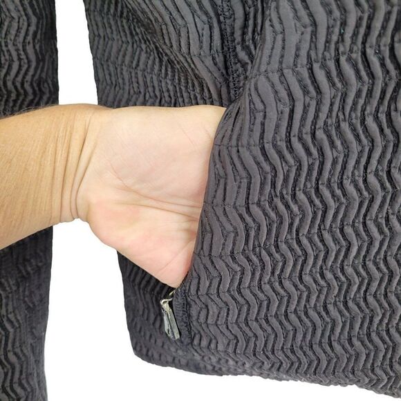 Pendleton Jacket Womens Quilted Formal Textured Zip Up Zip Pockets Black M - Picture 9 of 14